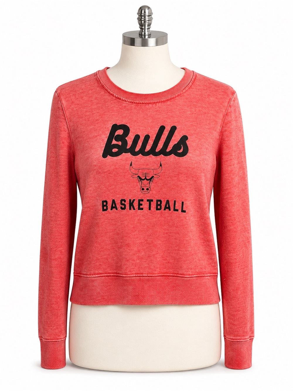 NBA Chicago Bulls Pink Coral Cropped Sweatshirt Size Medium